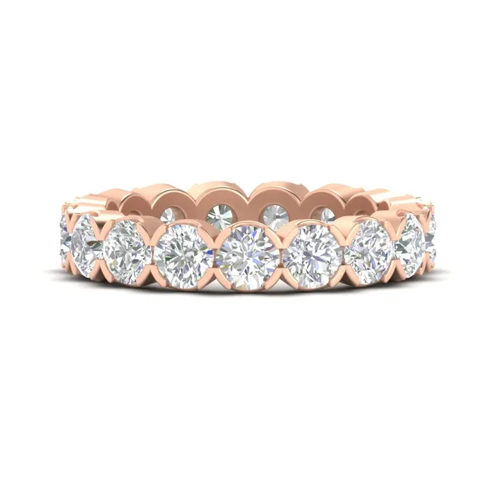 4.25 Carat Round Diamond Bezel Droplet Wedding Band