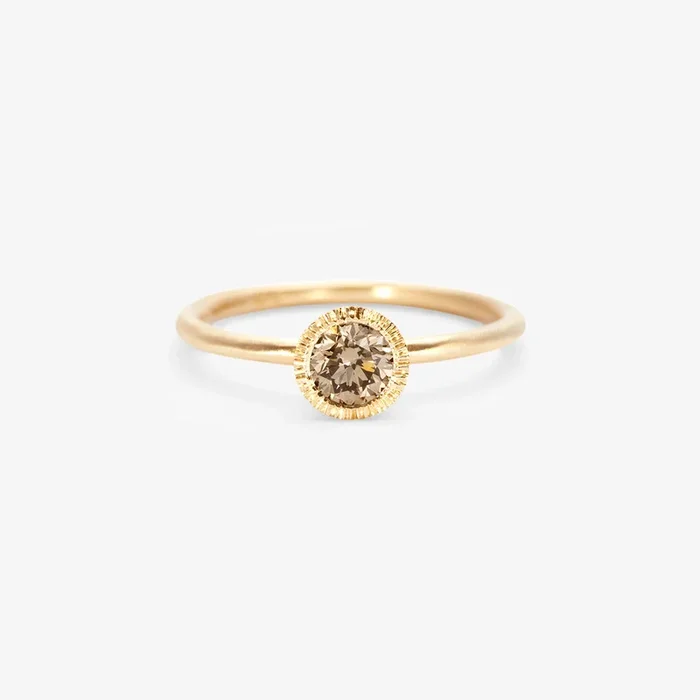 4.5mm Brown Diamond Round Brilliant Solitaire Ring | R11305BR