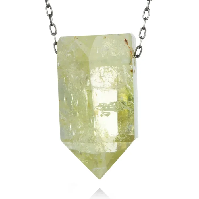 40mm Citrine Quartz Crystal Necklace