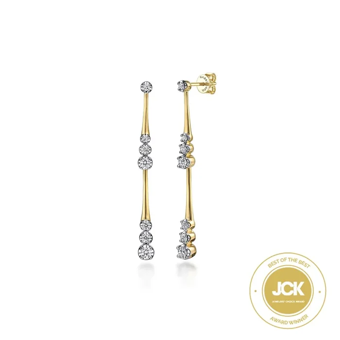 45MM Diamond Station Drop Earrings