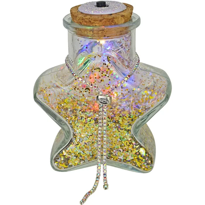 47th Anniversary Special Starshine LED Follydust Bottle With Free Sparkle Me Pull Bracelet (Silvertone)