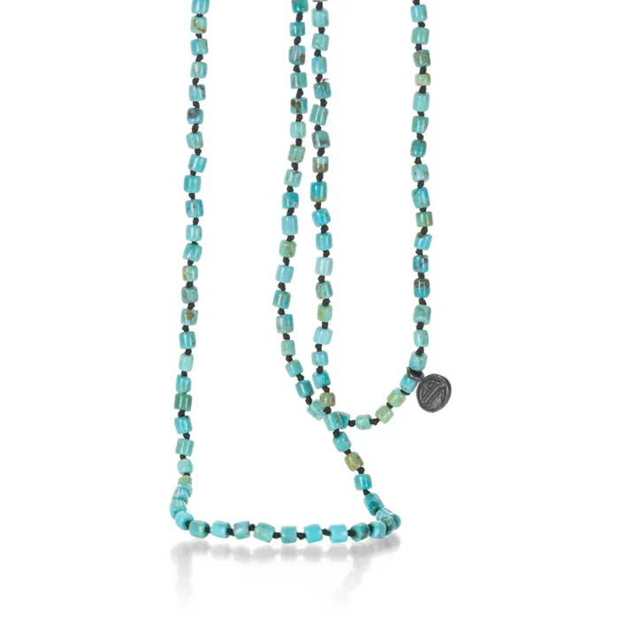 4mm Arizona Turquoise Beaded Necklace 30″