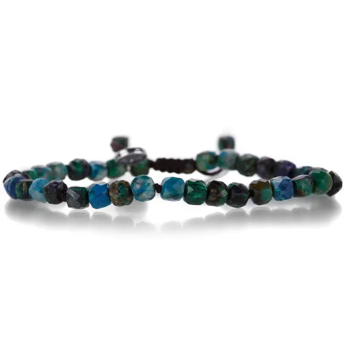 4mm Chrysocolla Cube Bracelet