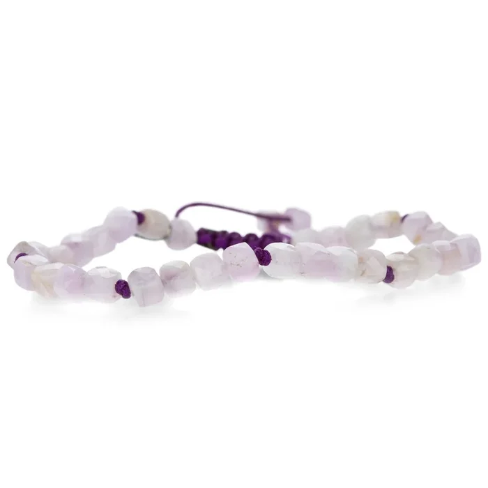 4mm Faceted Kunzite Cube Bracelet