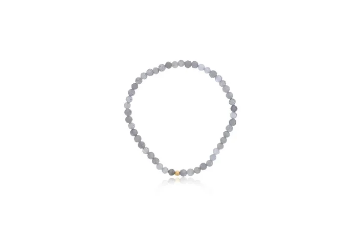 4mm Faceted Labradorite Bracelet With Gold Filled Finishing Bead