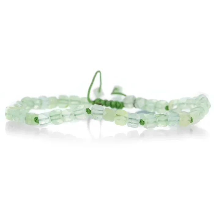 4mm Prehnite Cube Bracelet