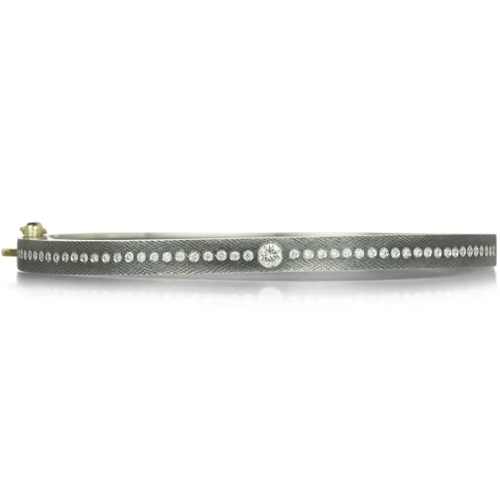 4mm Silver Nori Bangle with White Diamonds