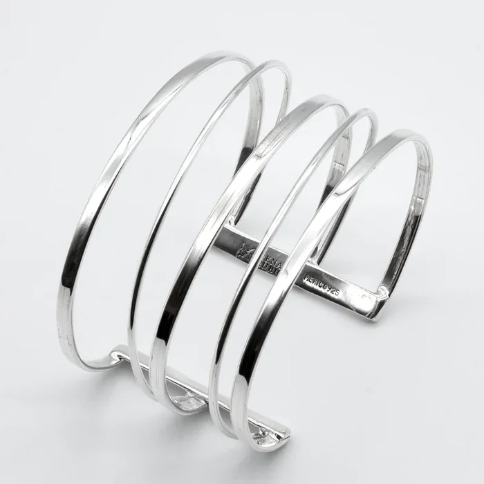 5 Sterling Silver Strand Wide Cuff