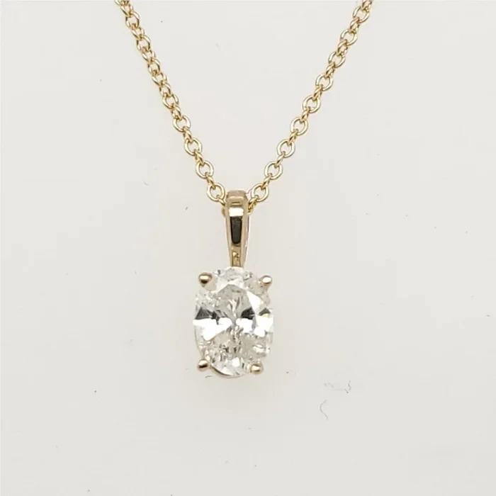 .52 Carat Oval Cut Diamond Solitaire Pendant in 14Kt Yellow Gold