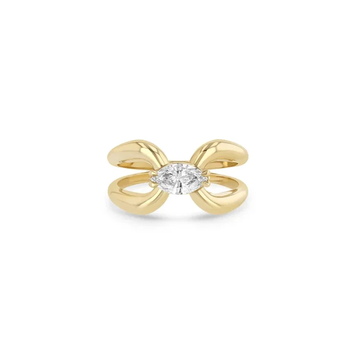 .52 ctw 14k Marquise Diamond Open Infinity Ring