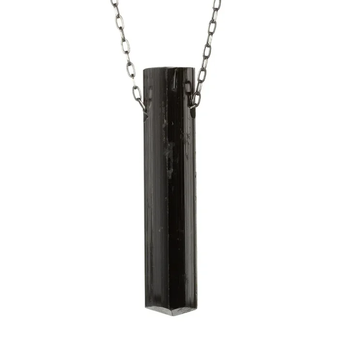 53mm Black Tourmaline Pendant Necklace
