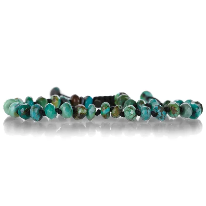 5mm Faceted Arizona Turquoise Beaded Bracelet