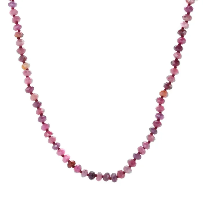 5mm Faceted Ruby Necklace