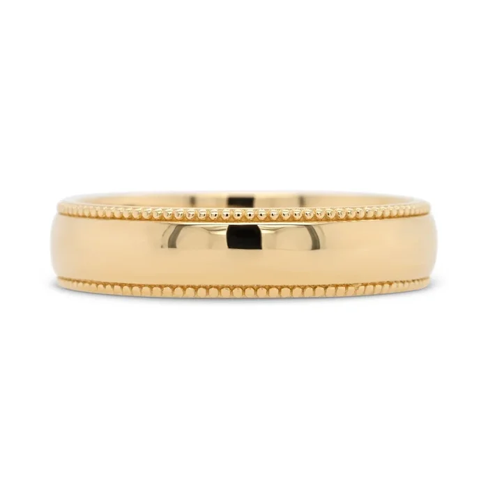 5mm Milgrain Wedding Band