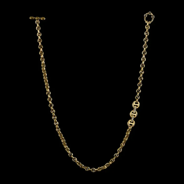 5MM OPEN-LINK™ NECKLACE WITH DIAMOND PENDANT – 22″