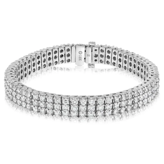 6.50 Carat Three Row Diamond Bracelet