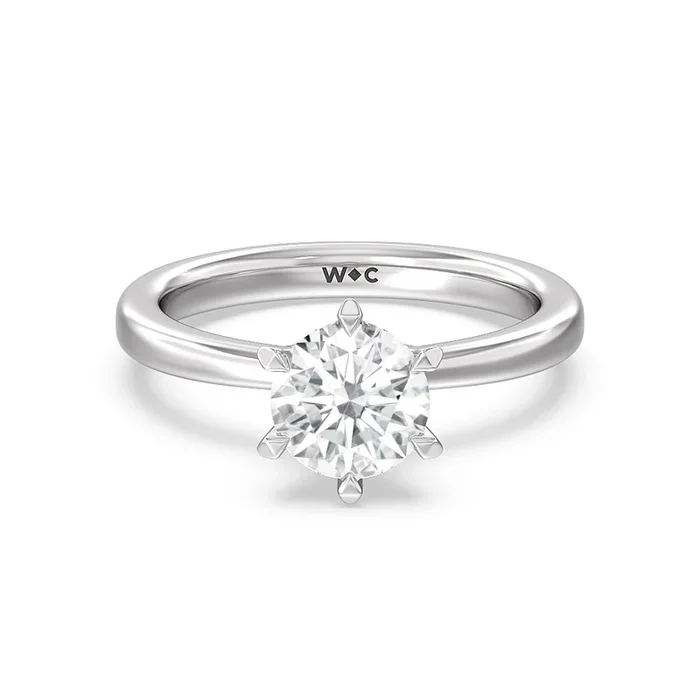 6 Claw Hidden Halo Engagement Ring