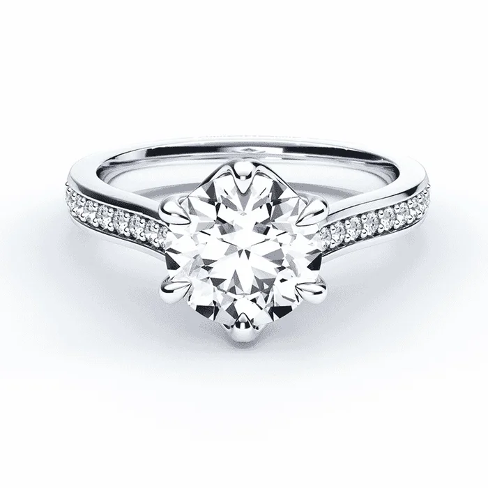 6 Prong Cathedral Bead Set Ring