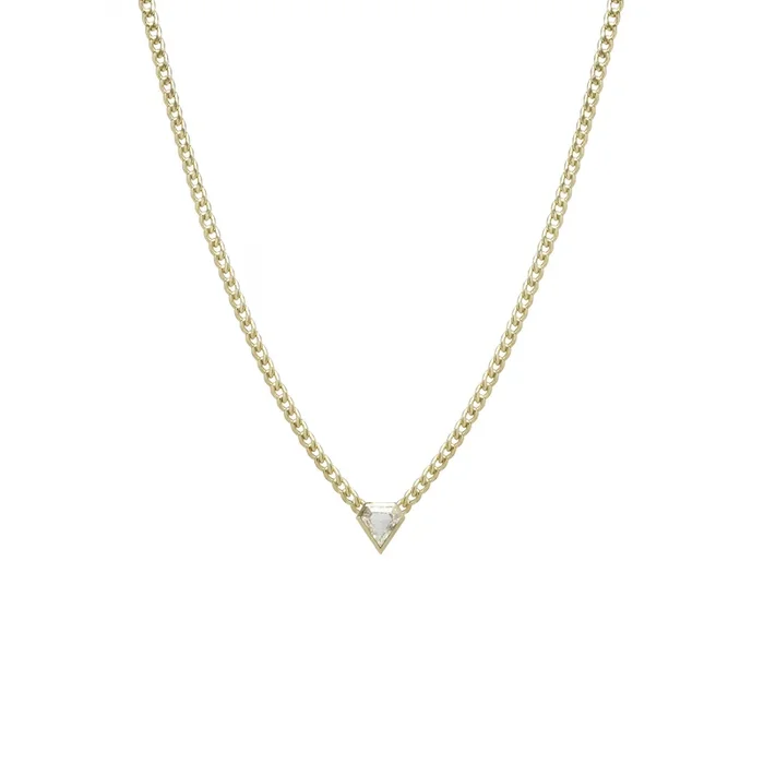 .66 ctw Shield Diamond on Small Curb Chain Necklace