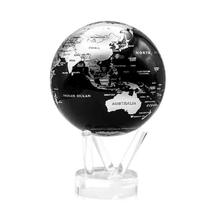 6in Black and Silver Mova Globe