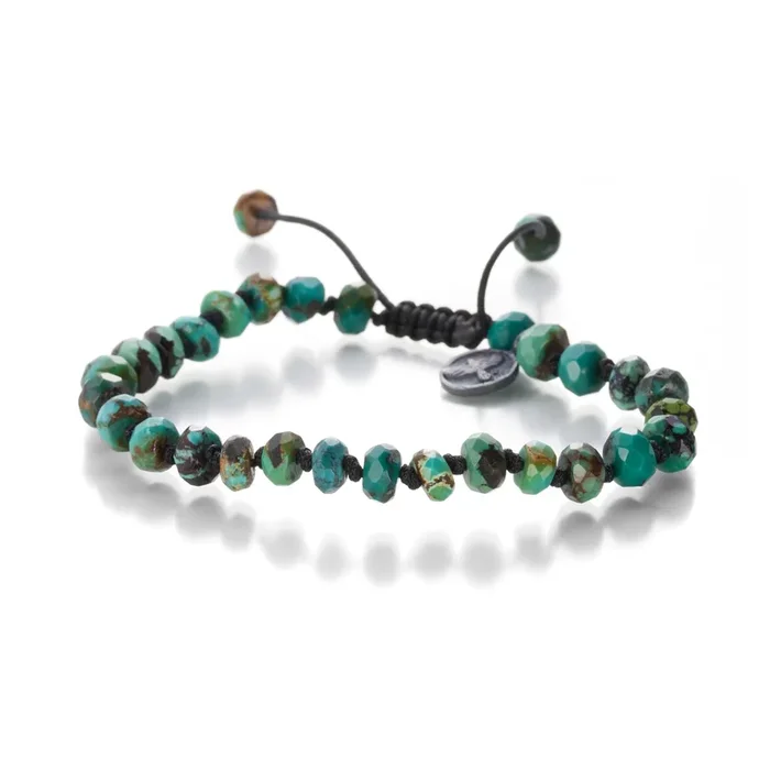 6mm Faceted Arizona Turquoise Bracelet