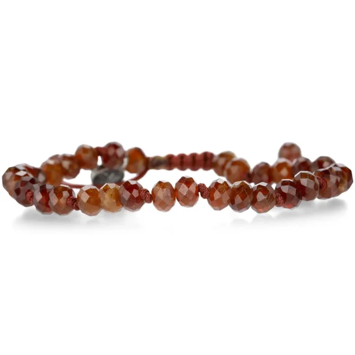 6mm Faceted Hessonite Garnet Bracelet