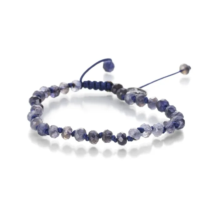 6mm Faceted Iolite Bead Bracelet