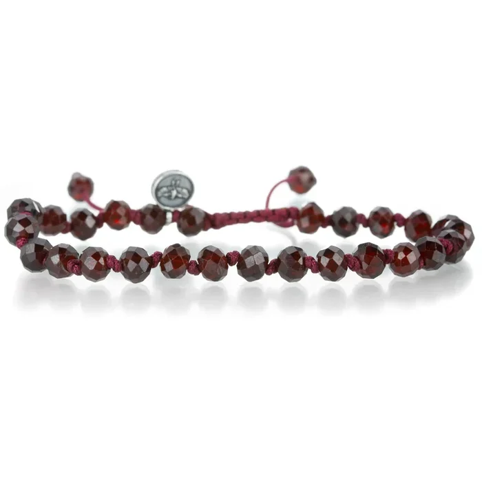 6mm Faceted Red Garnet Rondelle Bracelet
