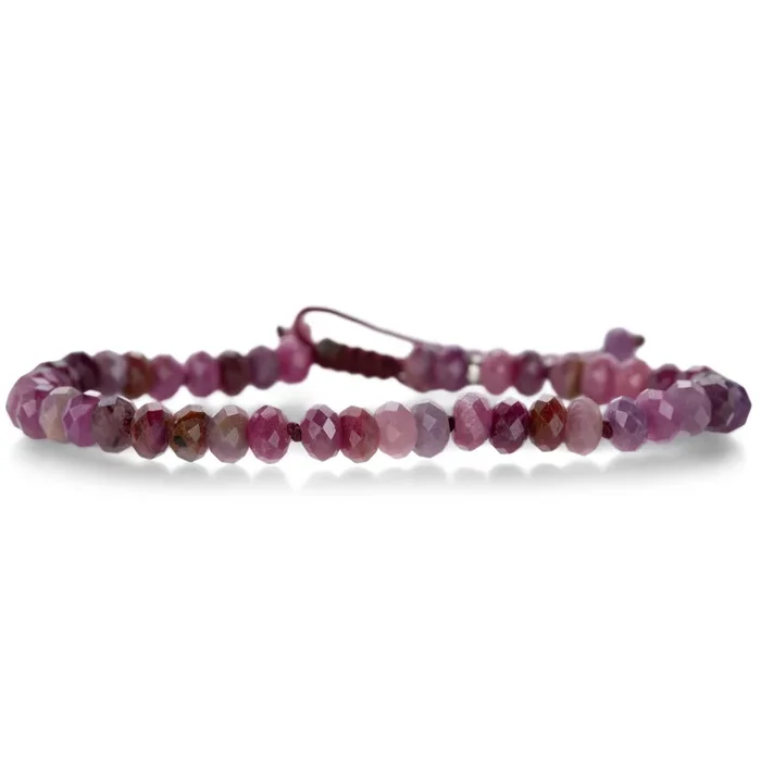 6mm Faceted Ruby Rondelle Bracelet