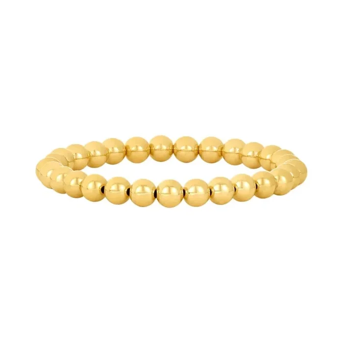 6mm Yellow Gold Bead Bracelet