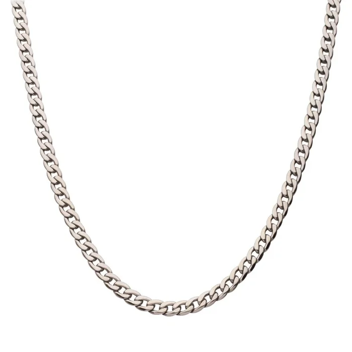 7.4mm Titanium Curb Chain Necklace
