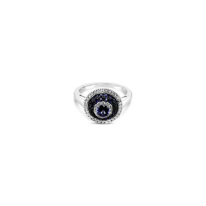 7/8 cts Blue Sapphire and Diamond Ring in 14K White Gold by Le Vian