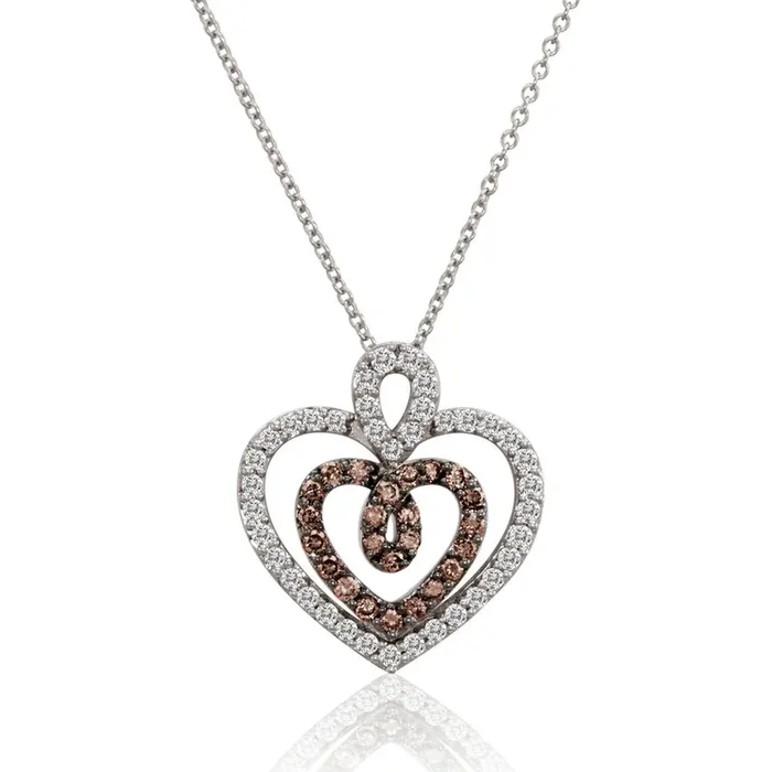 7/8 cts Brown Diamond Pendant Necklace in 14K White Gold by Le Vian