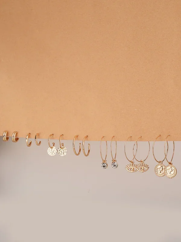 7 pack Coin Drop Earrings