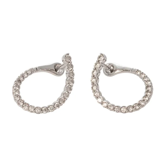 .70ctw Graduated Diamond Front to Back 14K White Gold Earrings