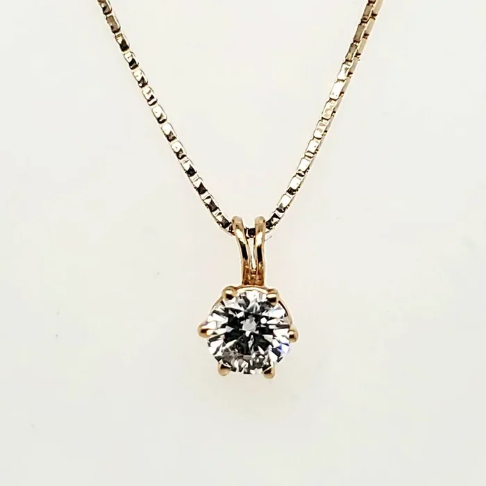 .75 Carat Round Brilliant Cut Diamond Solitaire Pendant in 14Kt Yellow Gold
