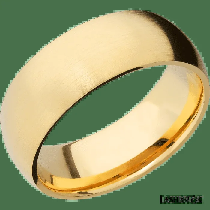8 mm wide Domed 14K Yellow Gold band