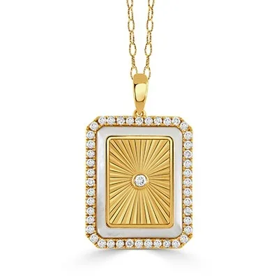 .80ctw Diamond & Mother-Of-Pearl Pendant