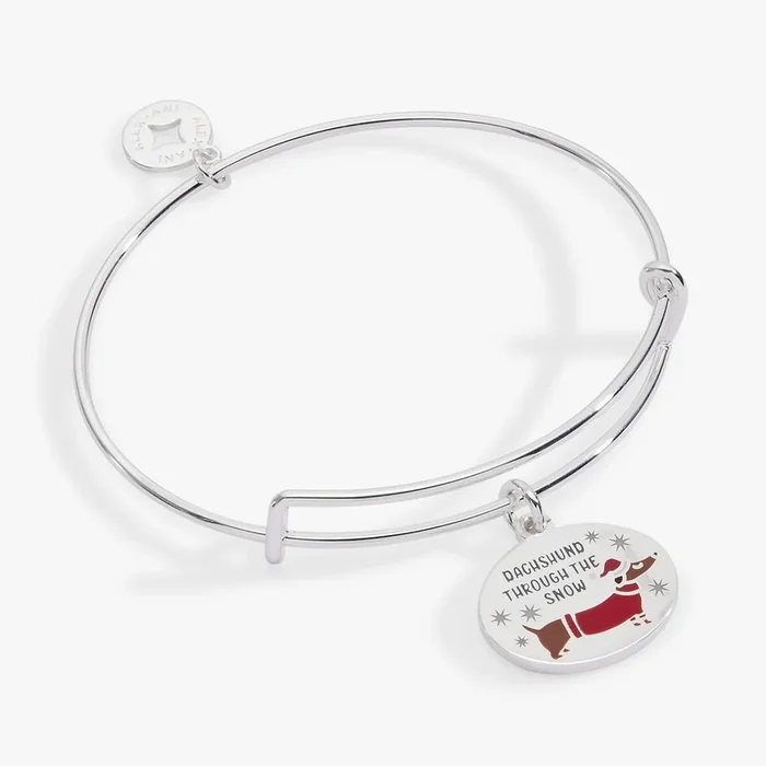 ‘Dachshund Through The Snow’ Dog Charm Bangle