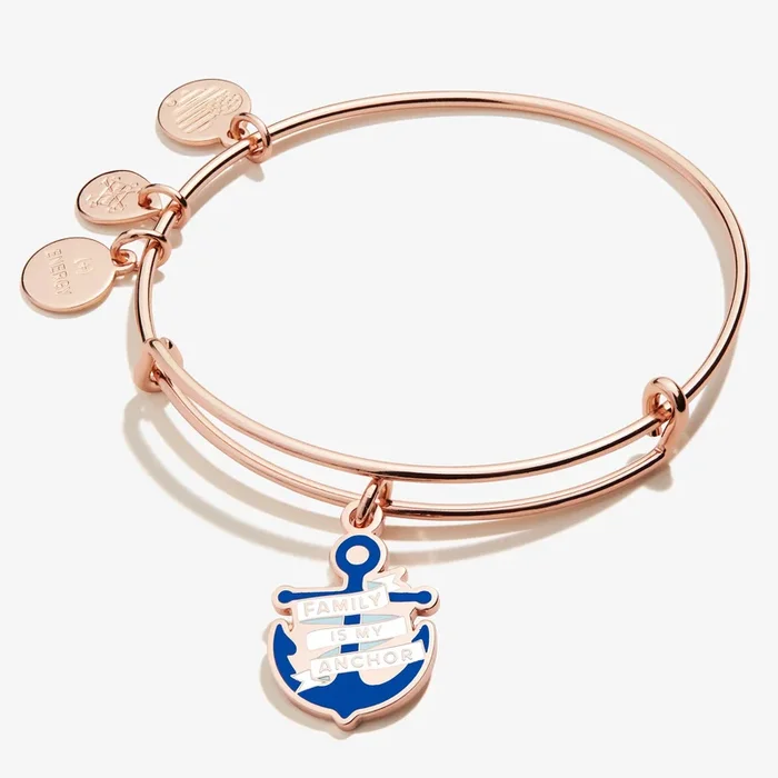 ‘Family is My Anchor’ Charm Bangle