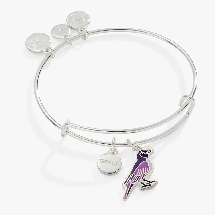 ‘Grace’ Violet Backed Starling Charm Bangle