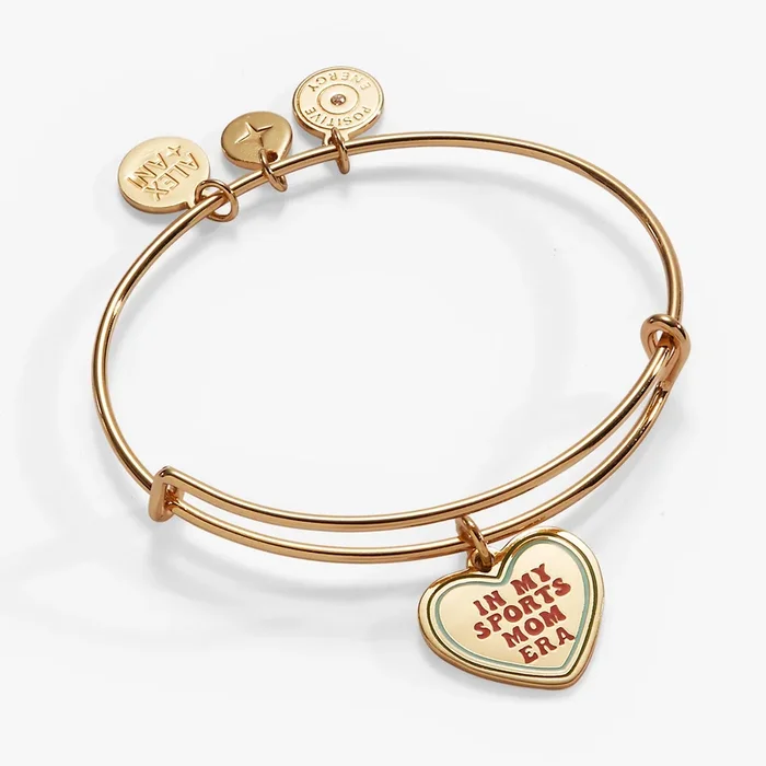 ‘In My Sports Mom Era’ Heart’ Charm Bangle