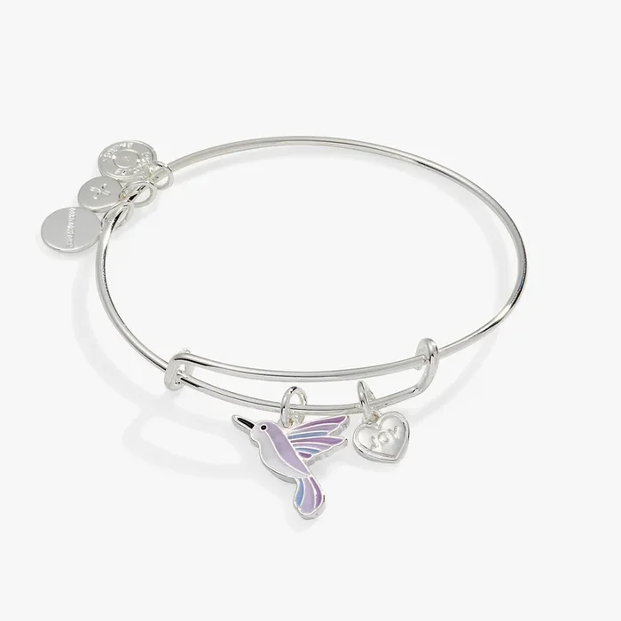 ‘Joy’ Hummingbird Duo Charm Bangle Bracelet