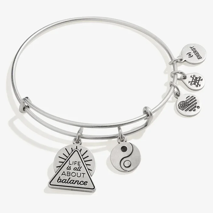 ‘Life Is All About Balance’ Yin Yang Duo Charm Bangle