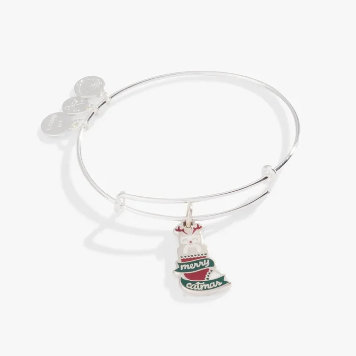 ‘Merry Catmas’ Charm Bangle Bracelet
