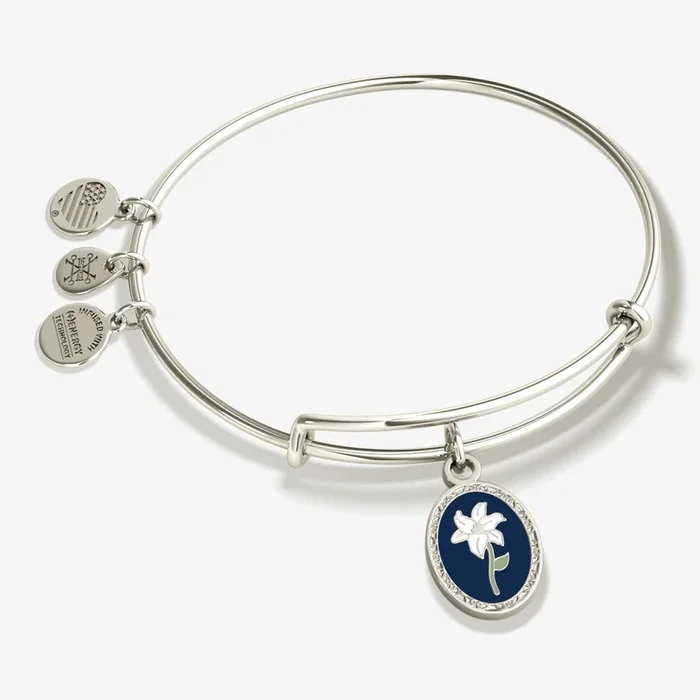‘Sending Love’ Flower Charm Bangle Bracelet