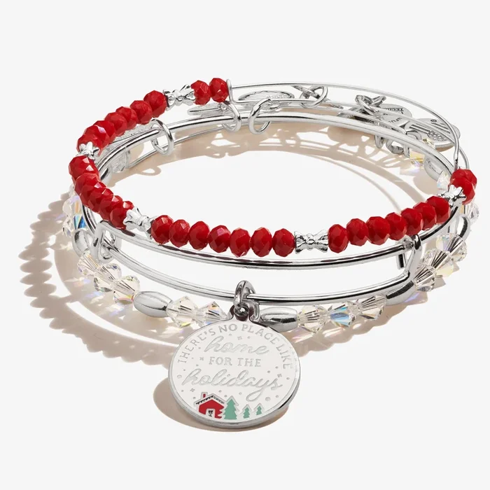 ‘There’s No Place Like Home for the Holidays’ Charm Bangles, Set of 3