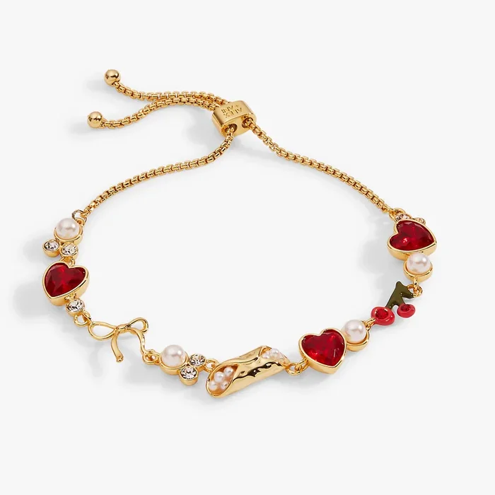 ‘There Cannoli Be You’ Bow & Heart Adjustable Bolo Bracelet