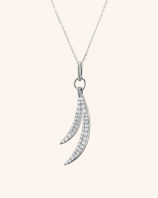 “Birds of a Feather” Sterling Silver Necklace with Pavé Sapphires