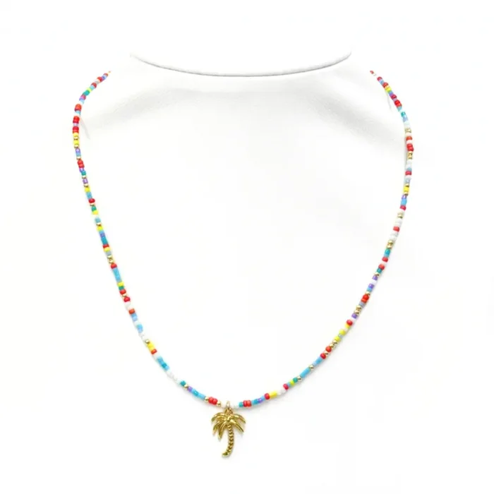 “COLORFUL + PALM TREE” Charm Choker